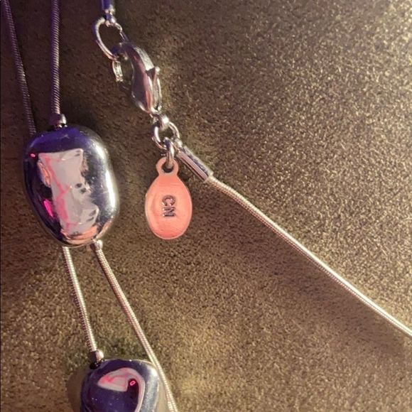 60 in silvertone heart necklace - Picture 3 of 4